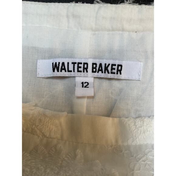 Walter Baker Embroidered Frayed Hem Mini Skirt Women's Size 12 White - Picture 3 of 4